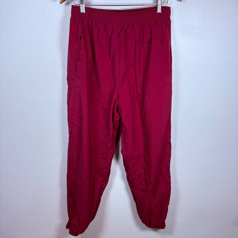 Vintage Russell Athletic‎ Mens Maroon Nylon Track Pants Mesh Lined Joggers Large